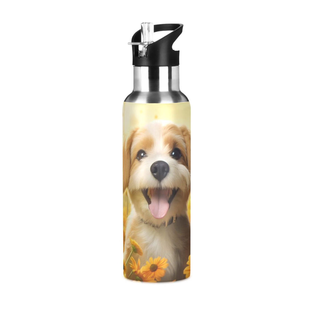 20 oz Insulated Stainless Steel Water Bottle with Straw Lid V718934