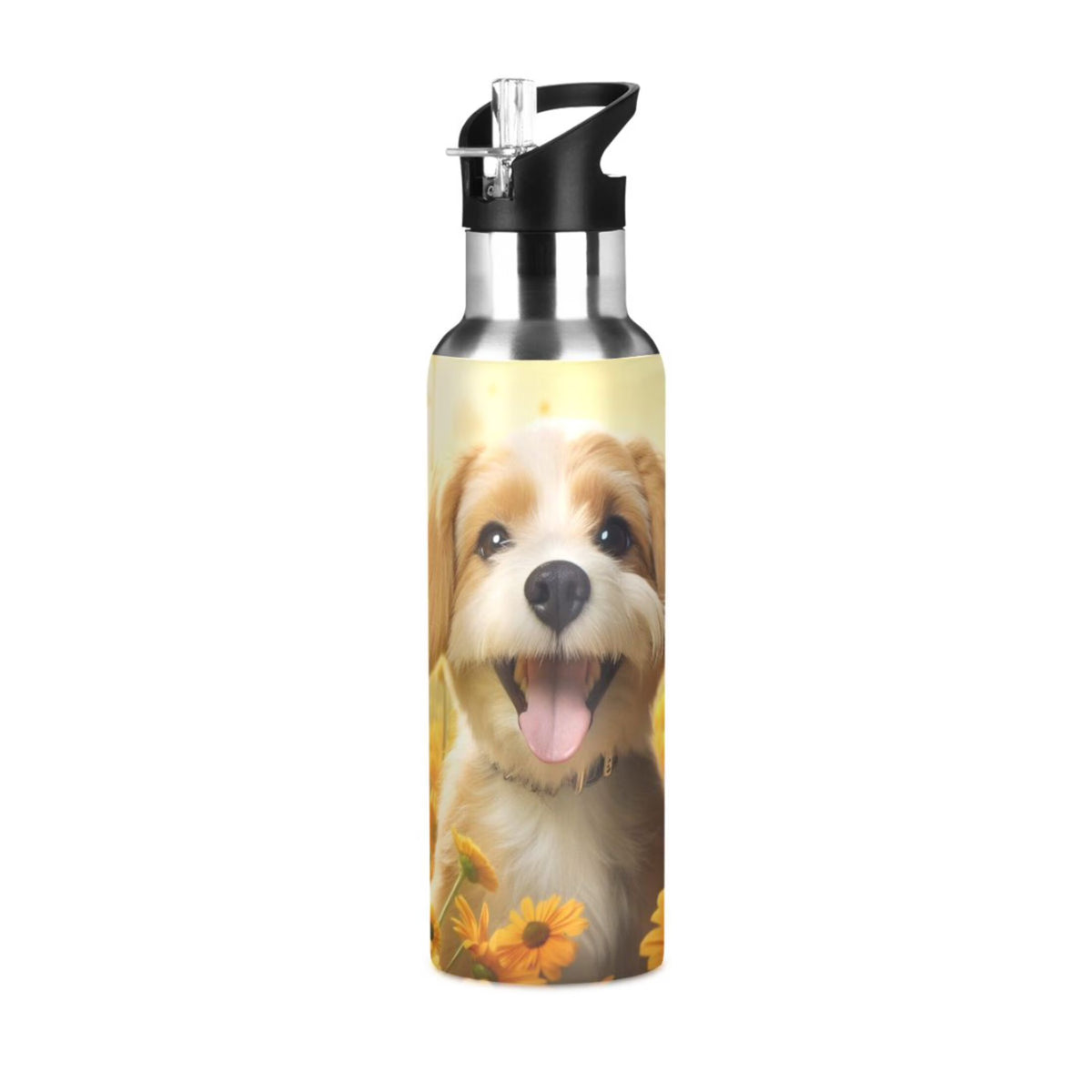 20 oz Insulated Stainless Steel Water Bottle with Straw Lid V718934