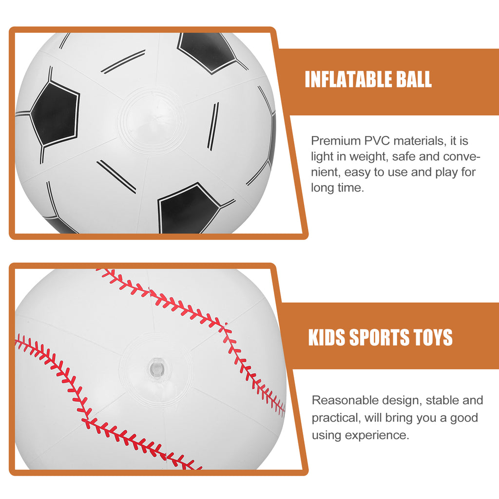 4 Pcs Inflatable Beach Ball Soccer Sports Pool Toys I774904