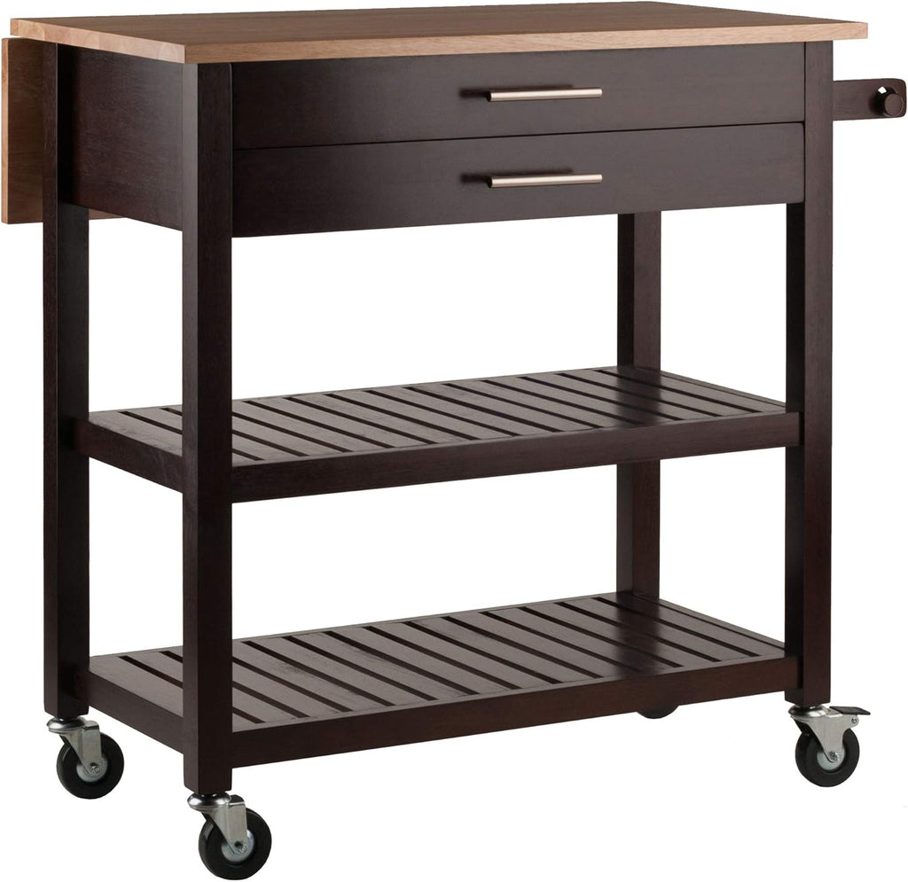 Cappuccino/Natural Kitchen Cart H29047