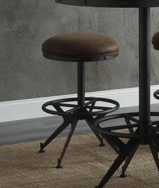 Salvaged Brown and Black Counter Height Stool U2375