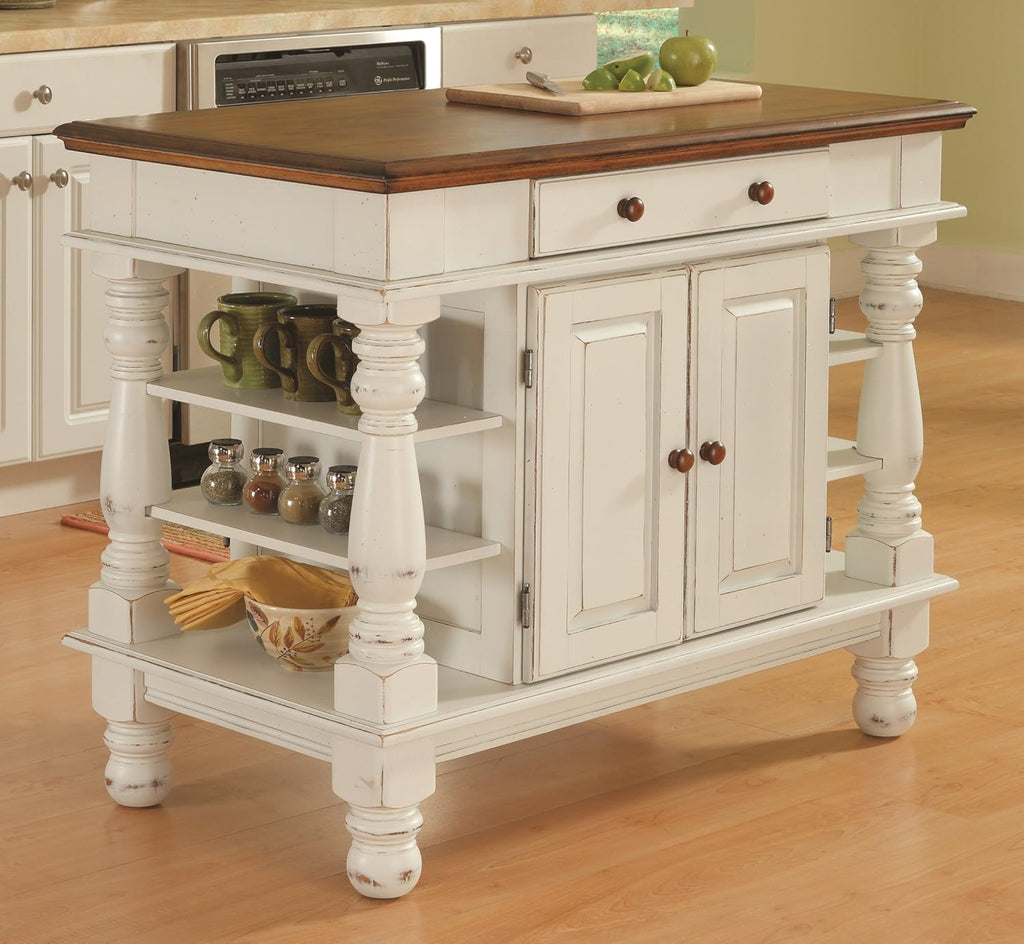 Antique White Kitchen Island Storage Cabinet C31613