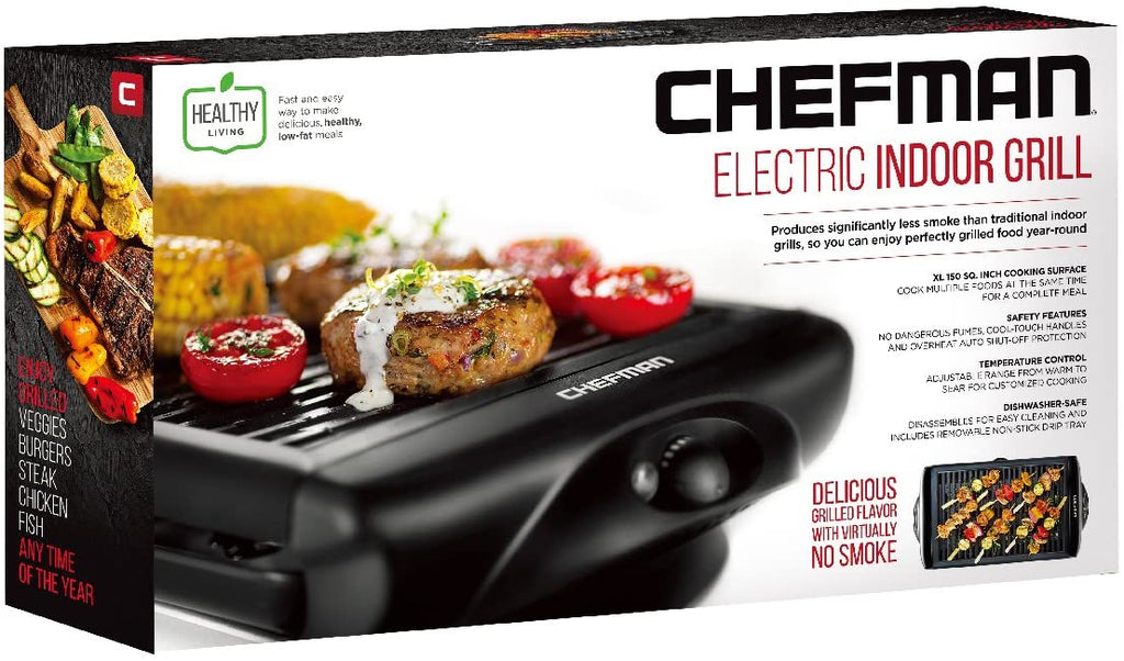 Black Electric Smokeless Indoor Grill with Non-Stick Cooking Surface X937