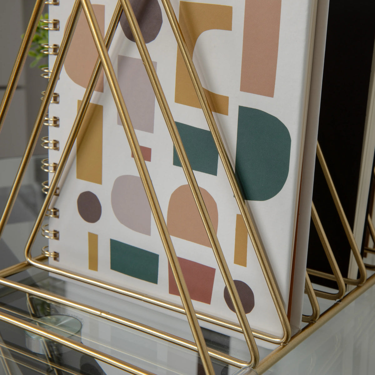Gold Metal Magazine File Holder S9567