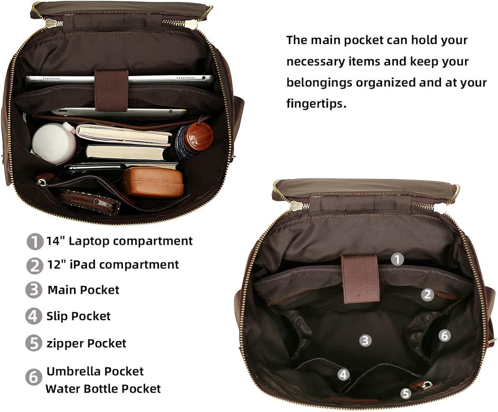 Genuine Leather Laptop Backpack I27023