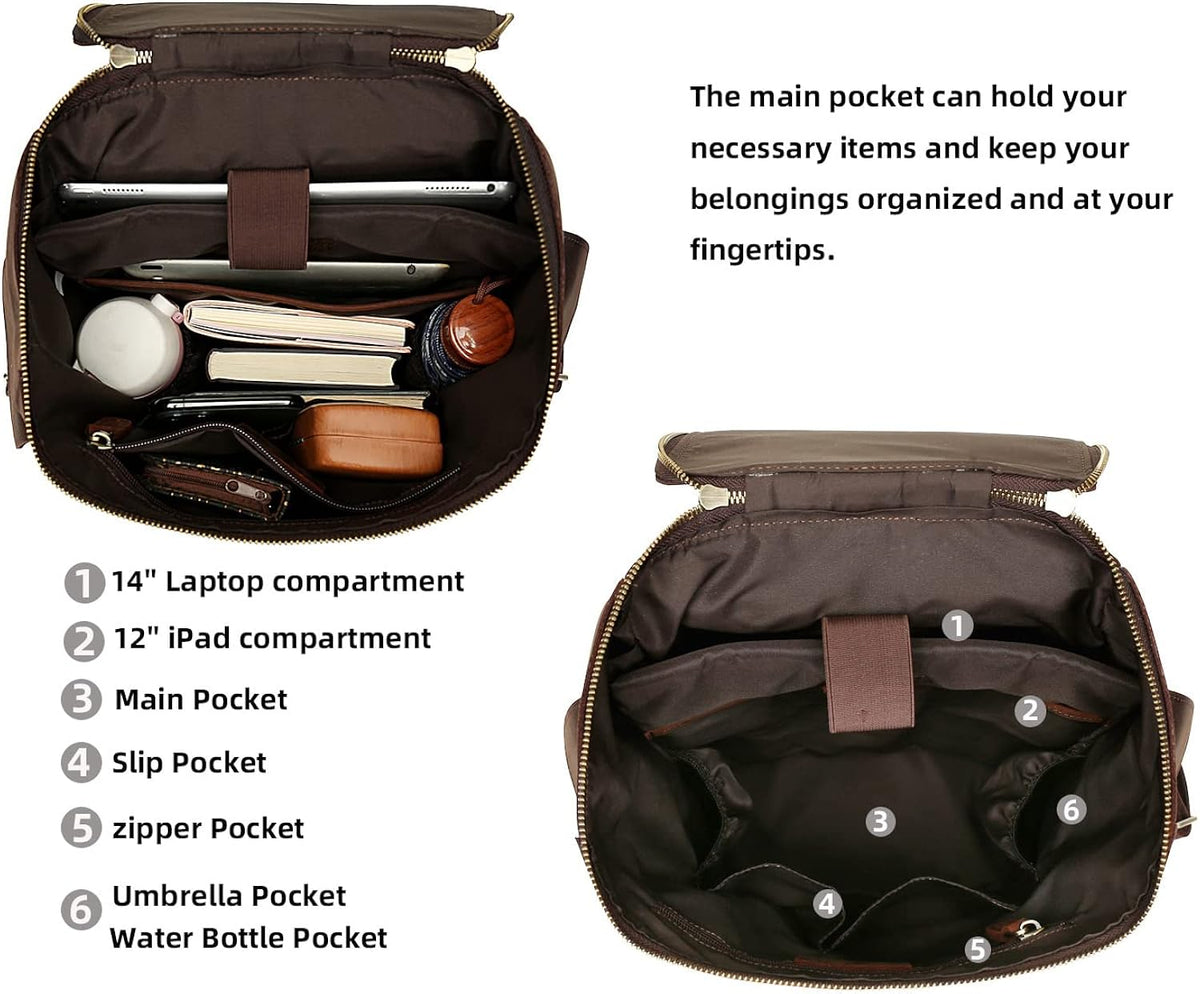 Genuine Leather Laptop Backpack I27023