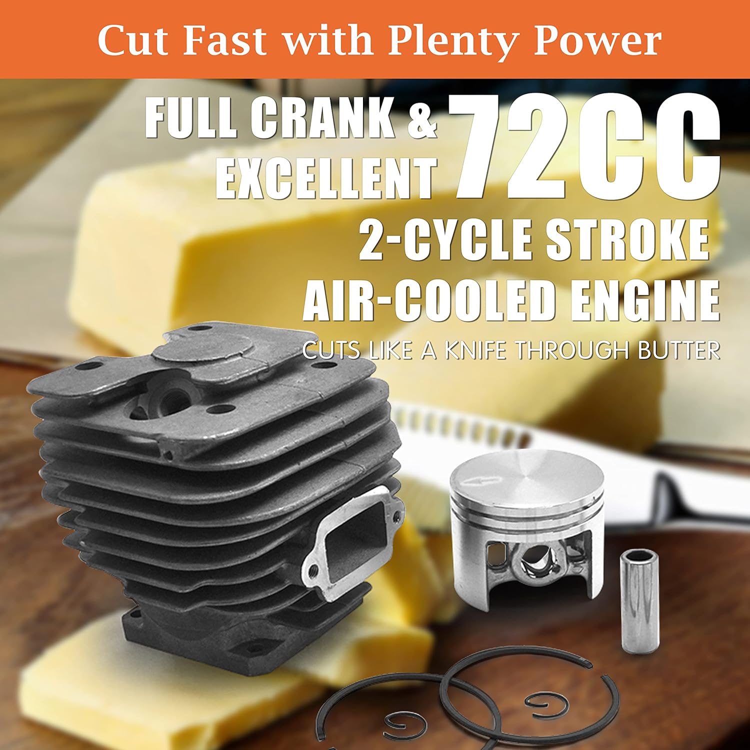 72cc Gas Chainsaw with NGK Spark Plug, 24 Inch Bar N911