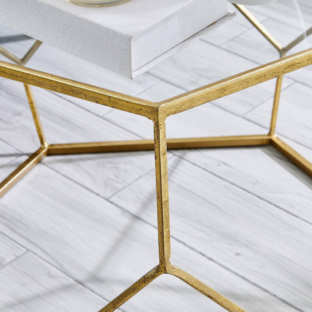 Gold Geometric Coffee Table H138