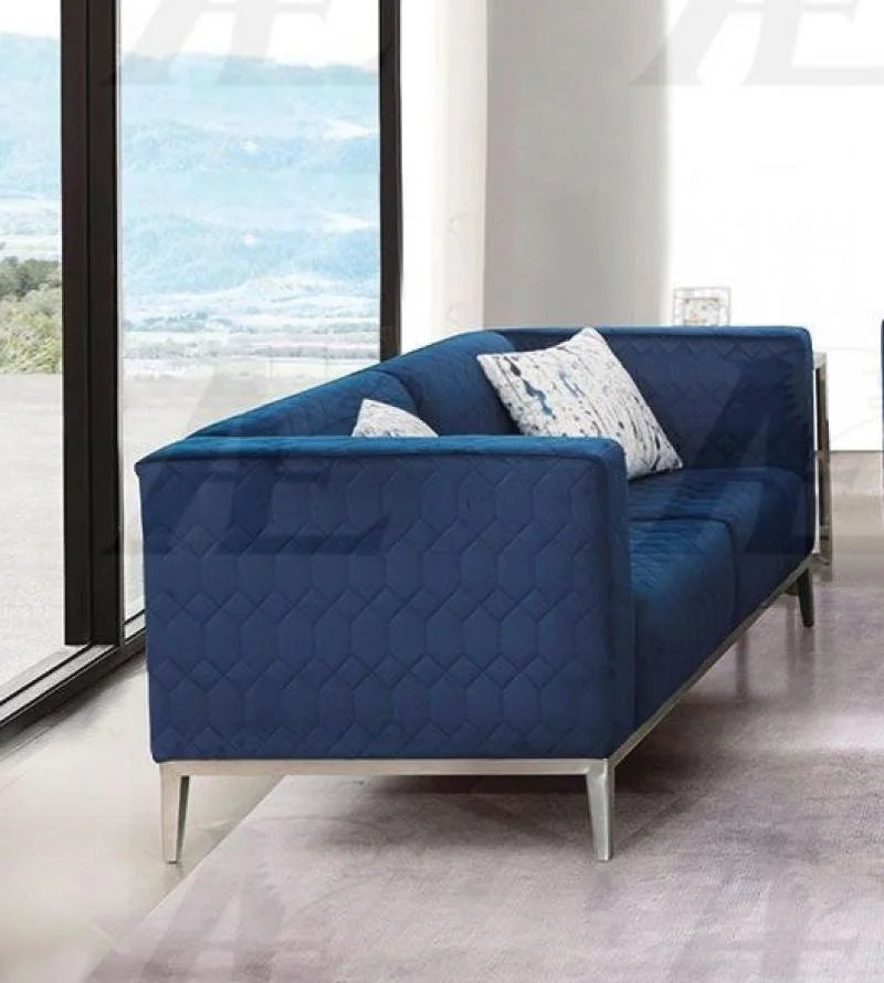 Dark Blue Fabric Sofa & Loveseat Set 2 Pcs H179647