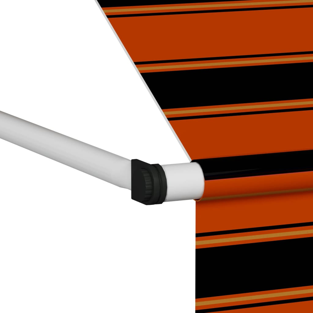 Manual Retractable Awning 78.7" Orange and Brown X935957
