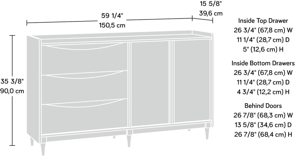 Entertainment Credenza, Grand Walnut finish T9267