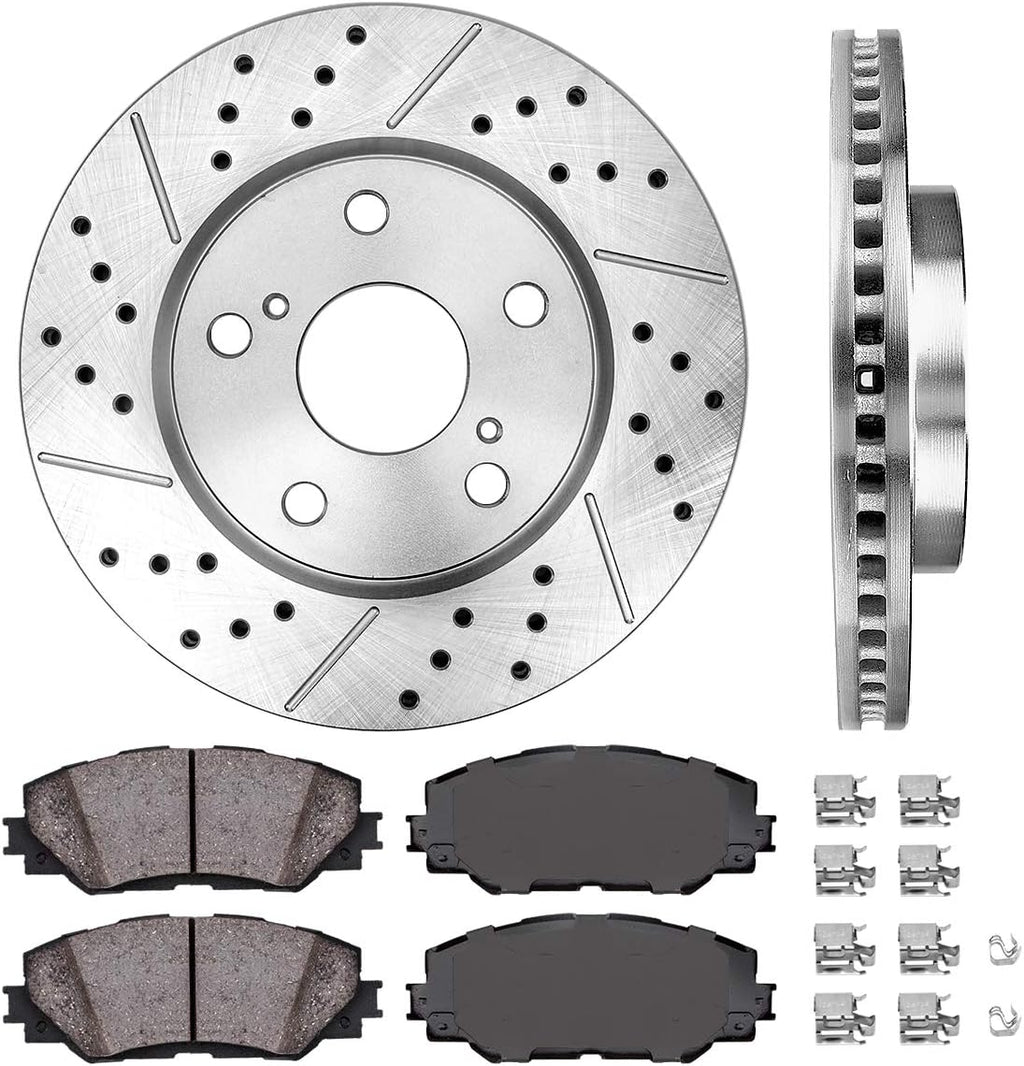275mm 5 Lug Rotors + Ceramic Brake Pads + Clips R880