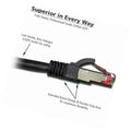 Cat6a SSTP LSZH Ethernet Cables, 1 ft - Black (25 Pack) A4846
