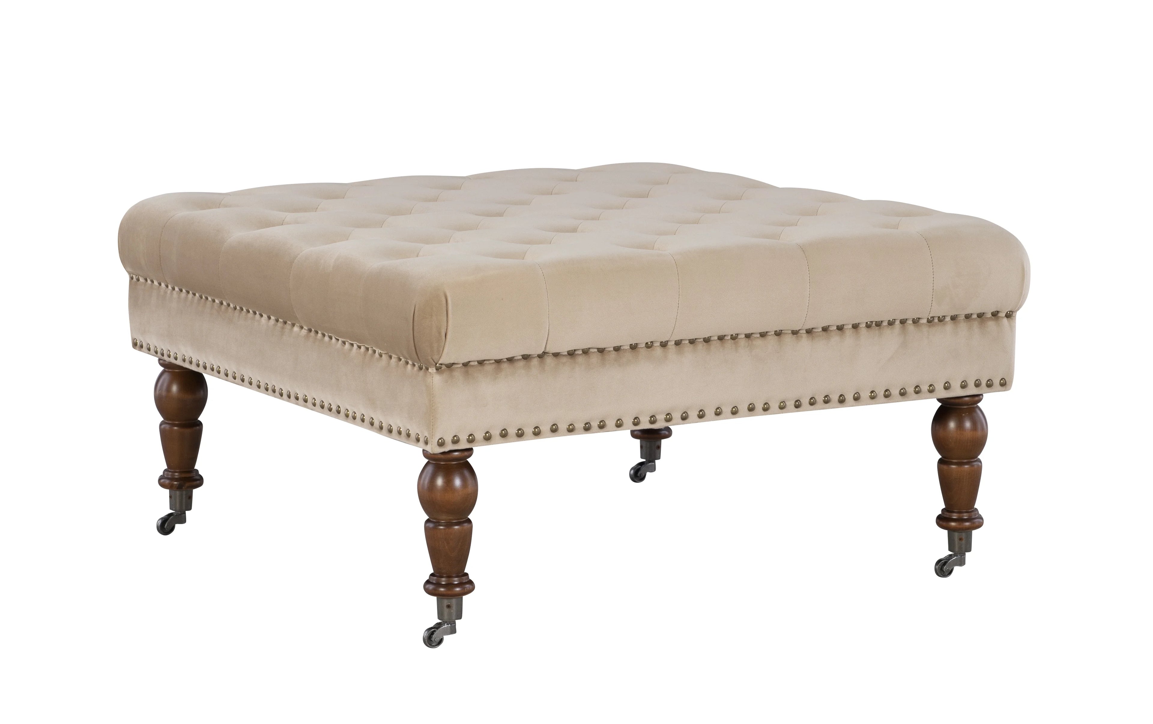 Velvet Square Tufted Ottoman M137390