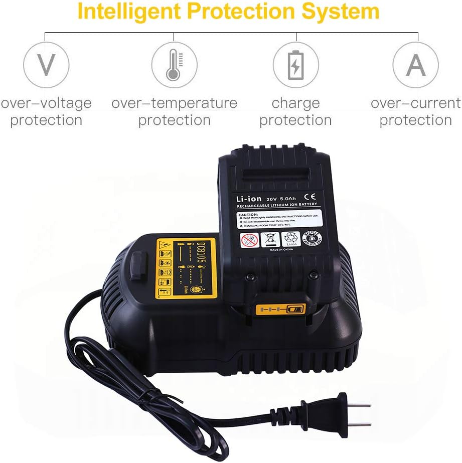 2Pack 6.0Ah Replacement Lithium Ion Battery for Dewalt 20V Max A61952