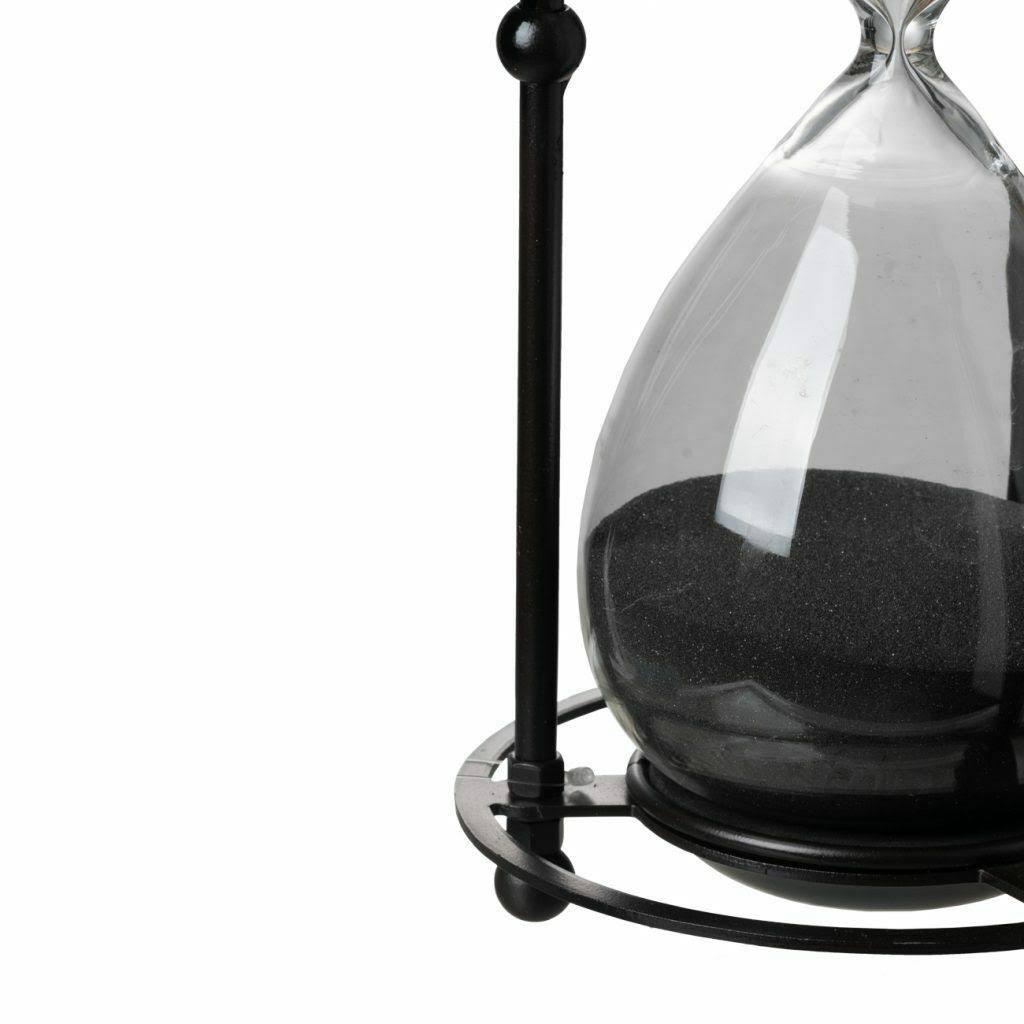 Black Hourglass Sand Timer in Stand O986895