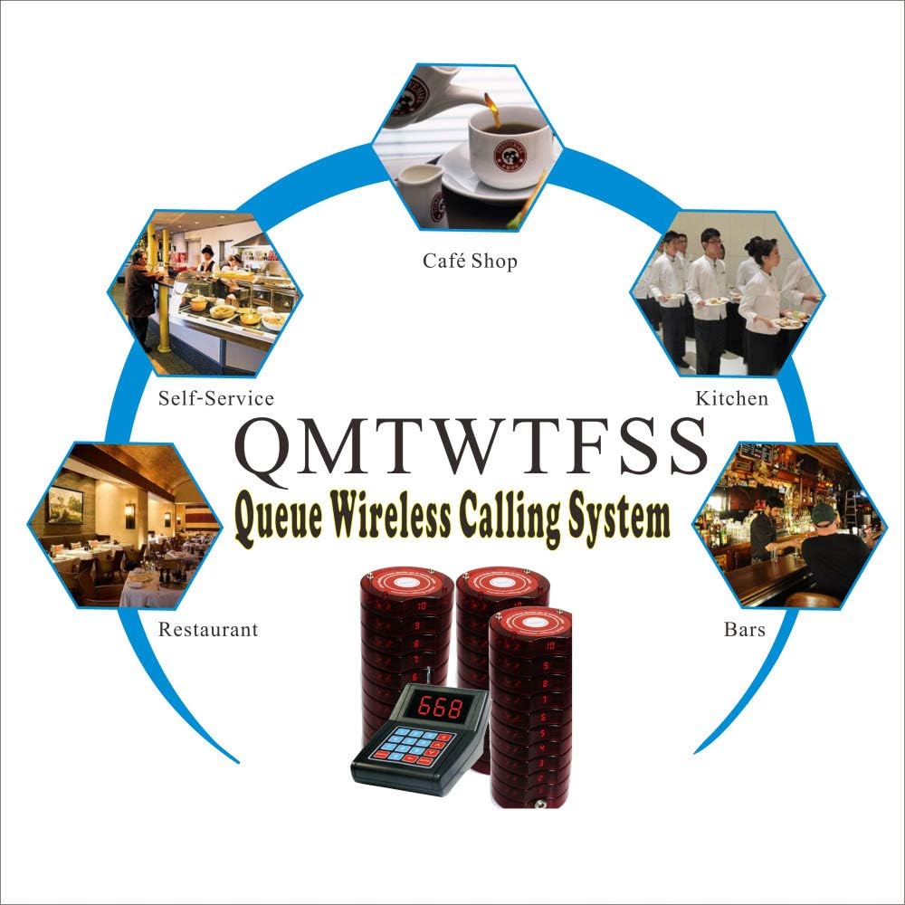 30 Coaster Pagers + 1 Keypad Wireless Calling System A65357