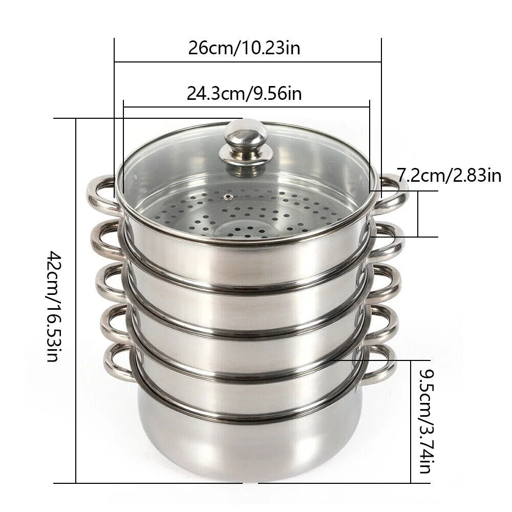 5-tier Stainless Steel Steamer with Lid V791