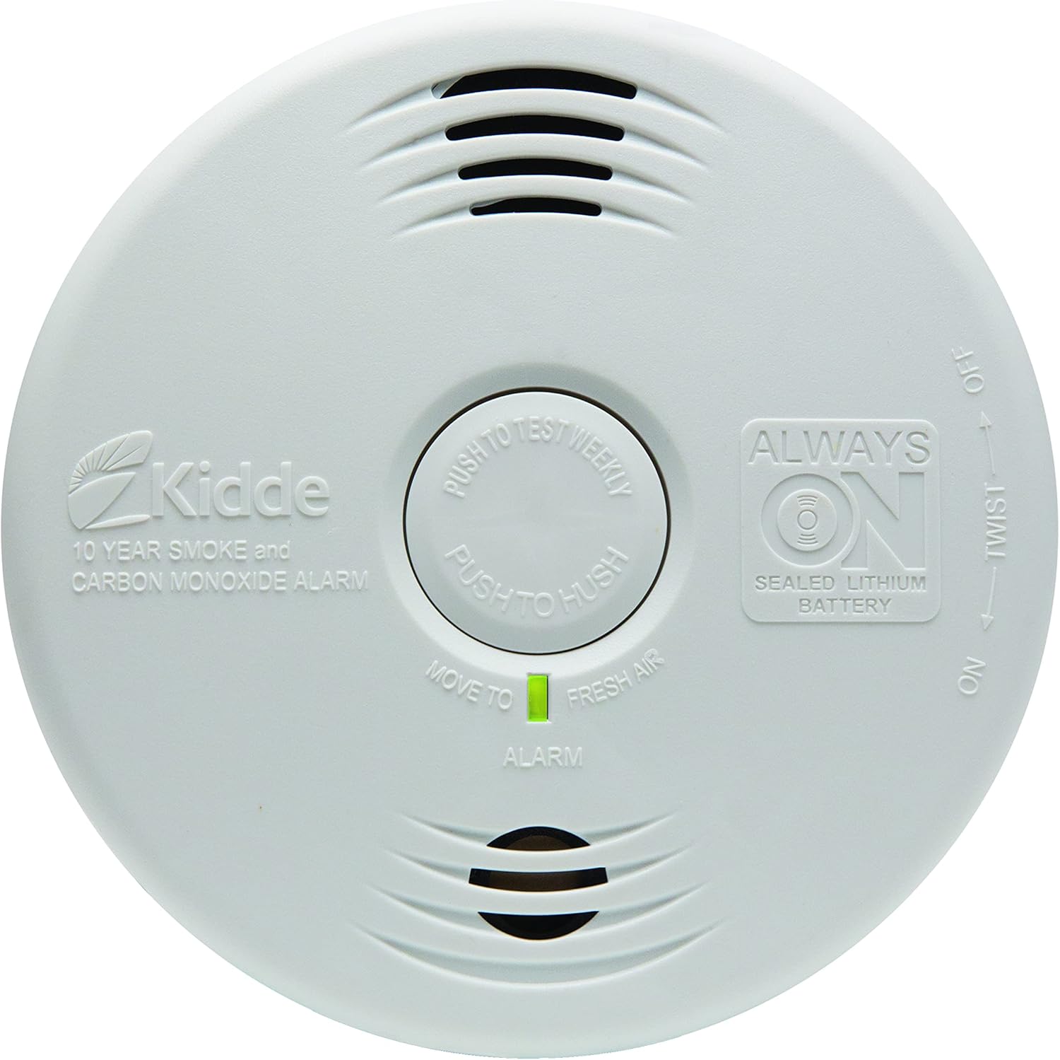 Combination Smoke & CO Alarm with Voice Alert, Lithium Battery Powered, Pack of 2 J163
