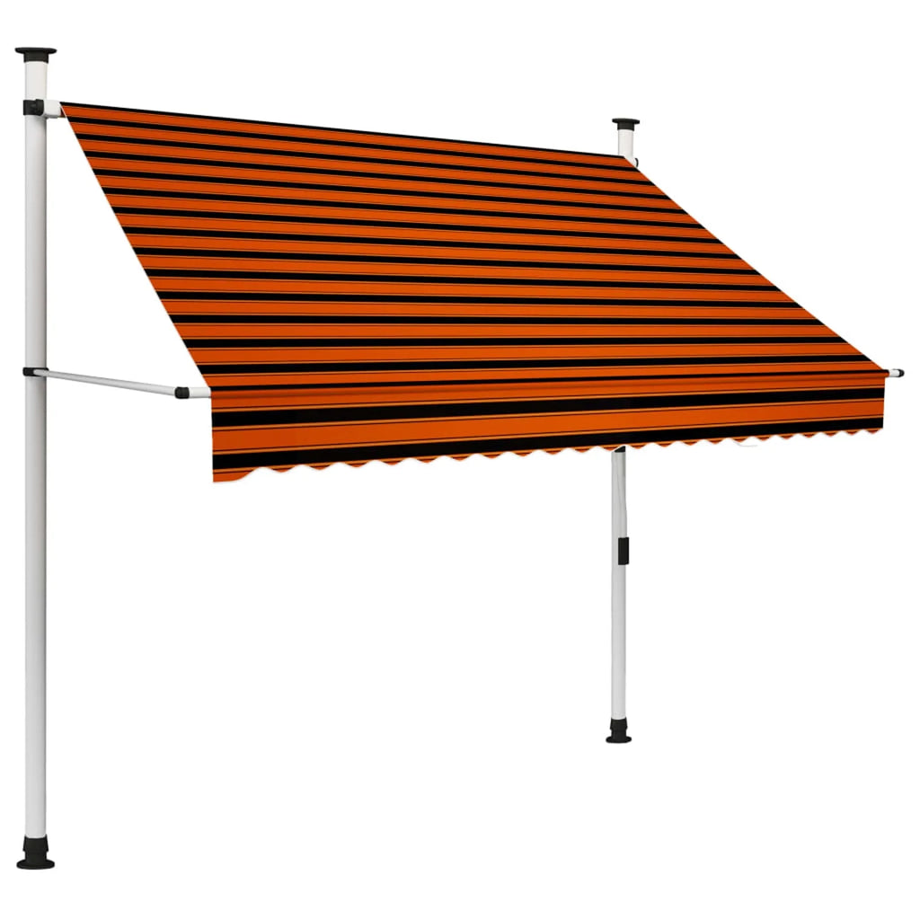 Manual Retractable Awning 78.7" Orange and Brown X935957