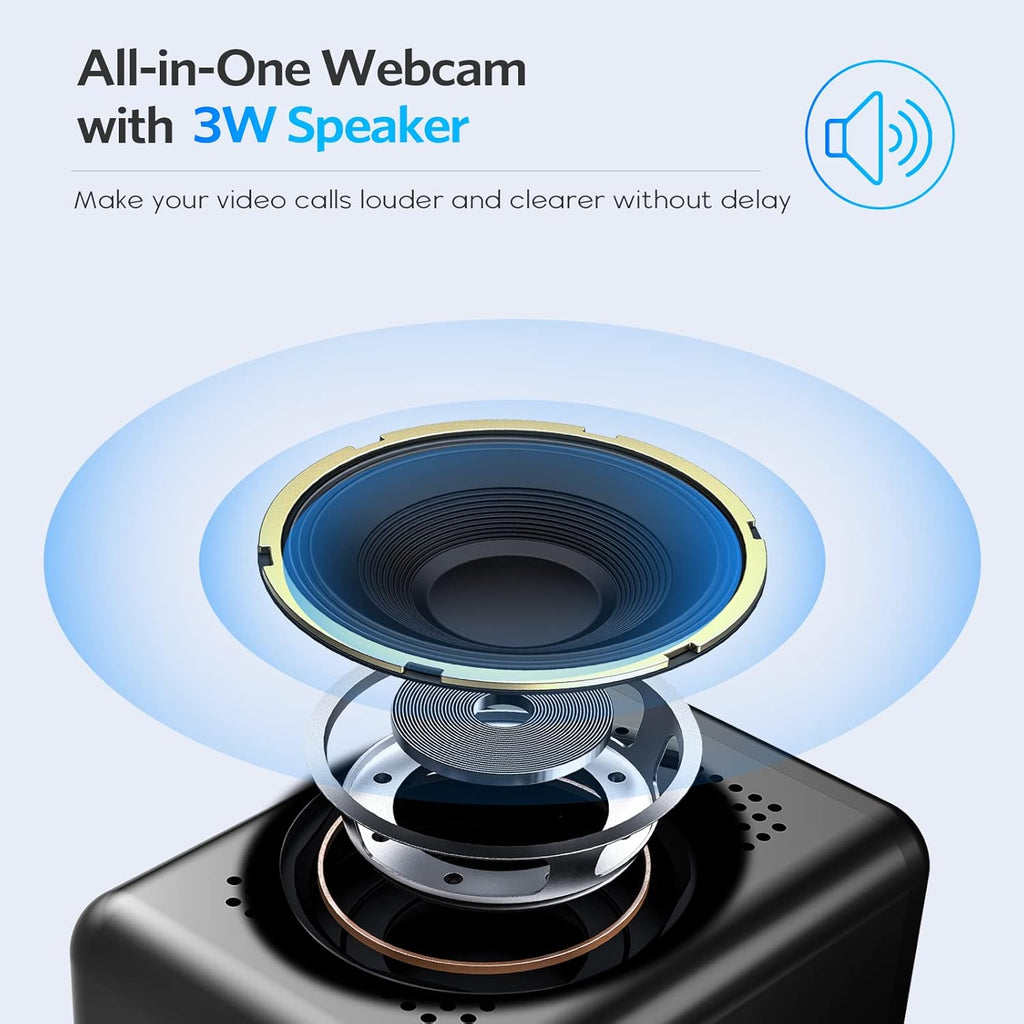 All-in-1 FHD 1080P Webcam with Speaker & 4 Mics H715