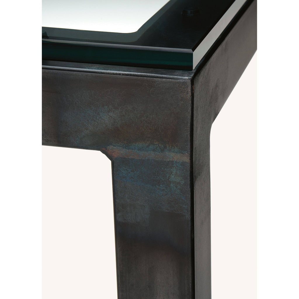 Maple Top Console Table with Gold Base B17017