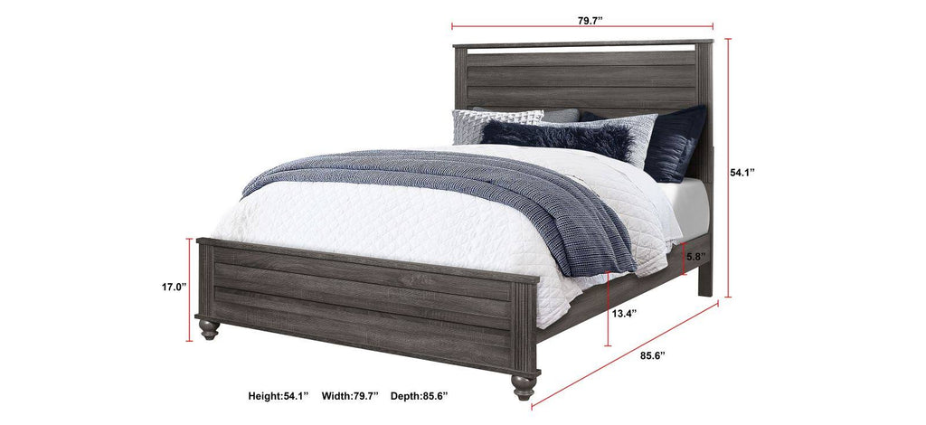 Gray Panel Bed T384184