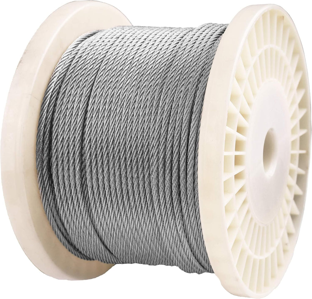 300 Feet 1/8 316 Stainless Steel Wire Rope Aircraft Cable 7x7 Pack of 2 N892