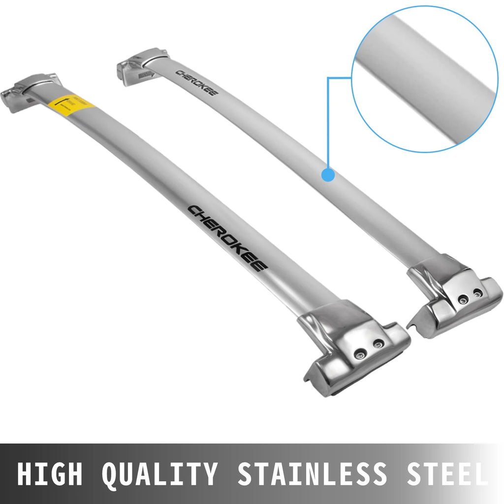 Silver Stainless Steel Roof Rack Cross Bar Pair B2478