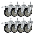 5 inch Black Heavy Duty Caster Wheel with Brake Dual Locking Threaded Stem Mount H572