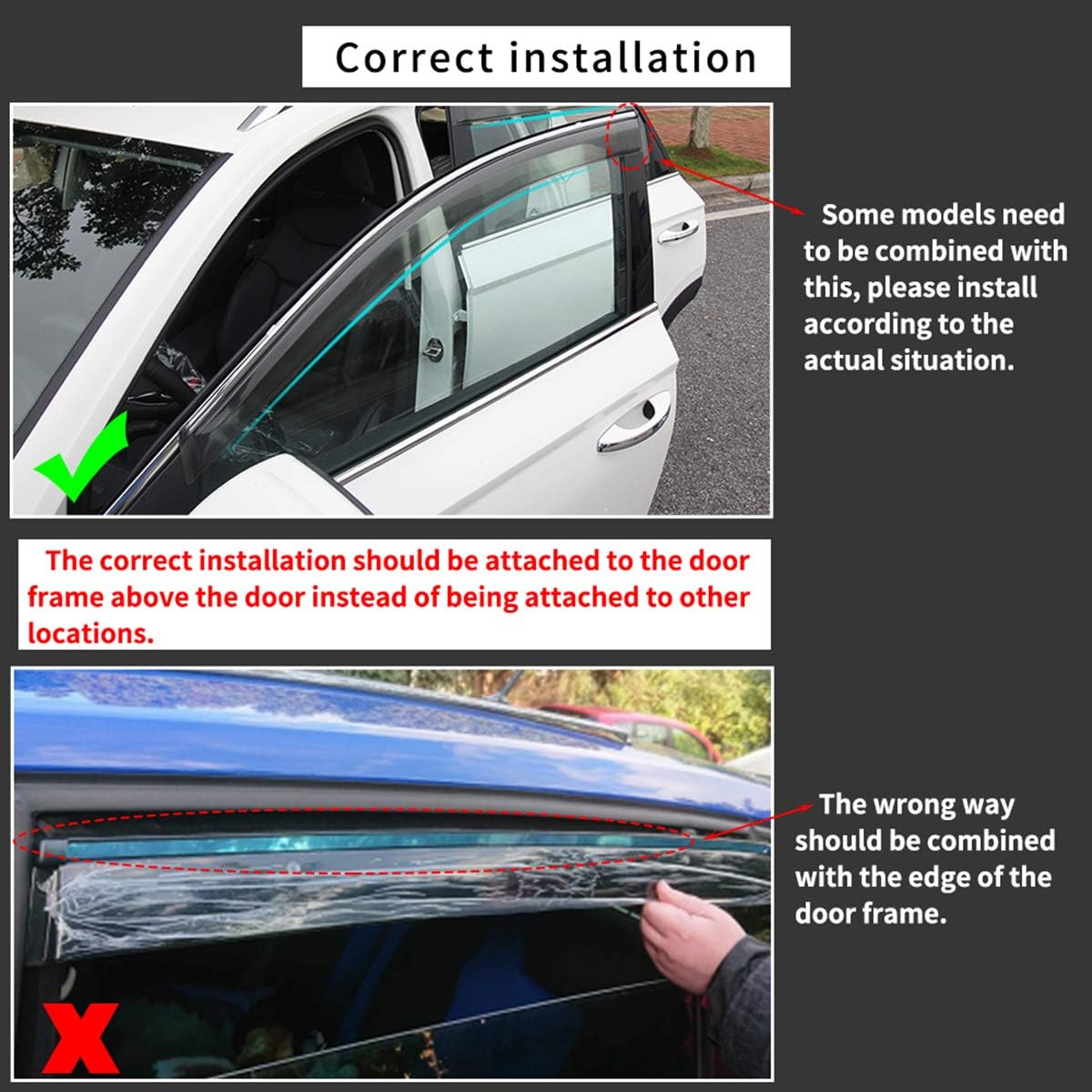 Smoke Tape-On Outside Window Visors Pack of 2 Z549