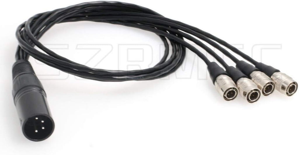 XLR 4 Pin Male to 4 Split Hirose 4 Pin Male Power Cable, Pack of 2 N9765