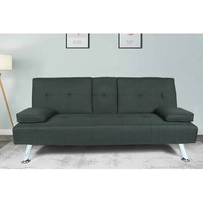 Tufted Back Convertible Sofa Dark Gray P71639