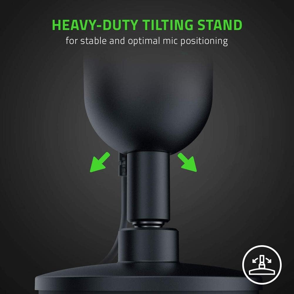 Black USB Streaming Microphone with Supercardioid Pick-Up Pattern S636