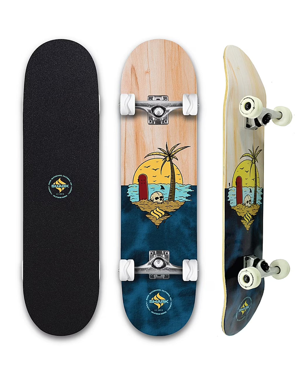 Skull Island 31 In. Popsicle Street Skateboard with 54 mm Twisted Wheels F8182