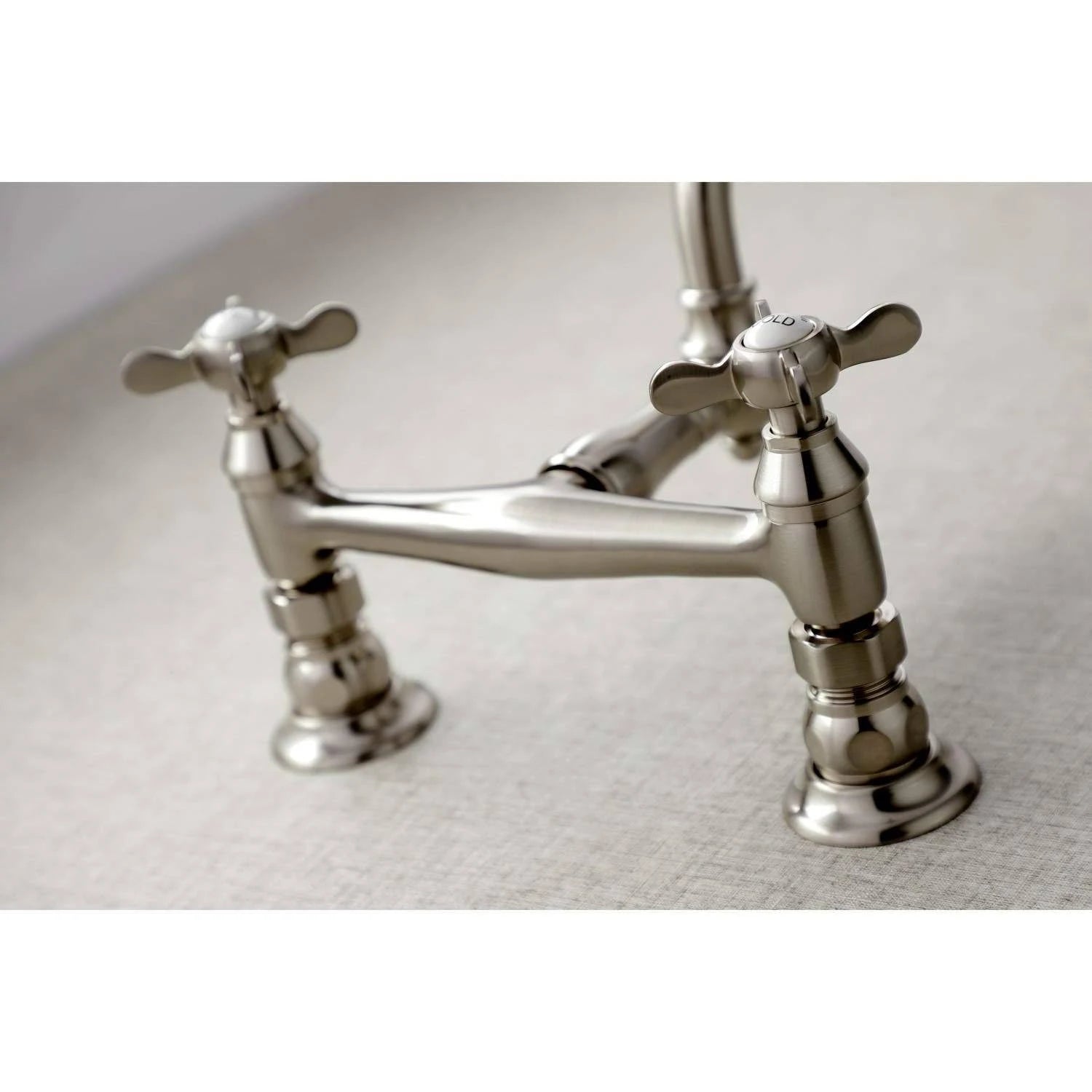 8x22 Center Wall Mount Bathroom Faucet, Brushed Nickel D592