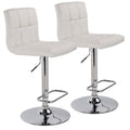 White Adjustable Height Swivel Bar Stool Set of 2 G989