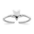 925 Sterling Silver Rhodium Plated Star Toe Ring N781768