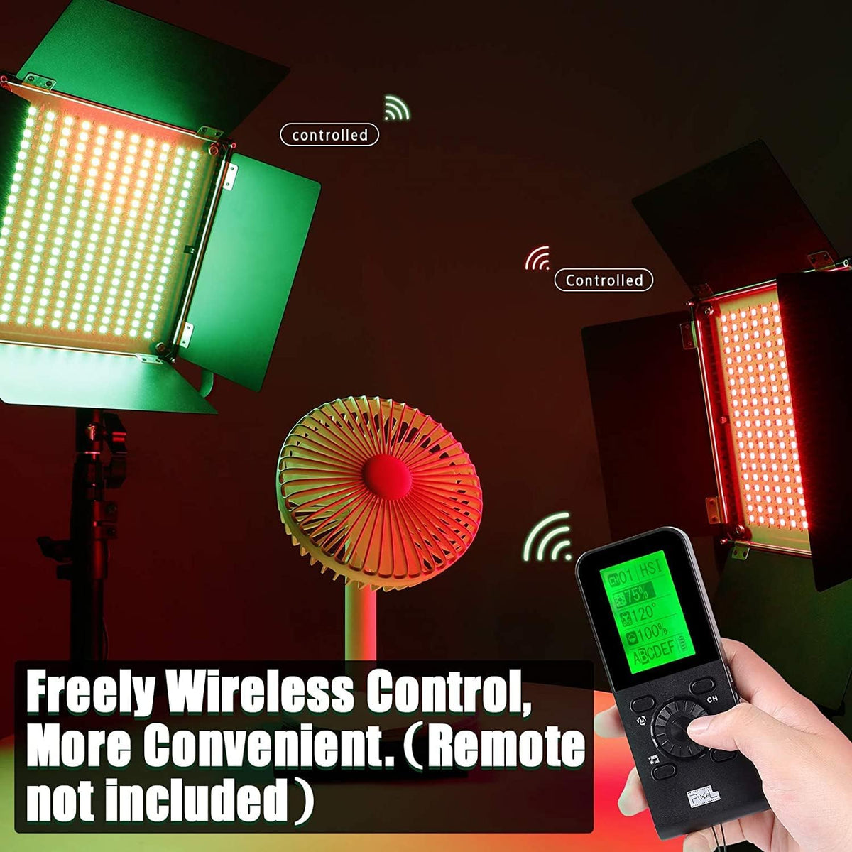 RGB LED Video Light with Wireless Remote, 2 Packs K98752