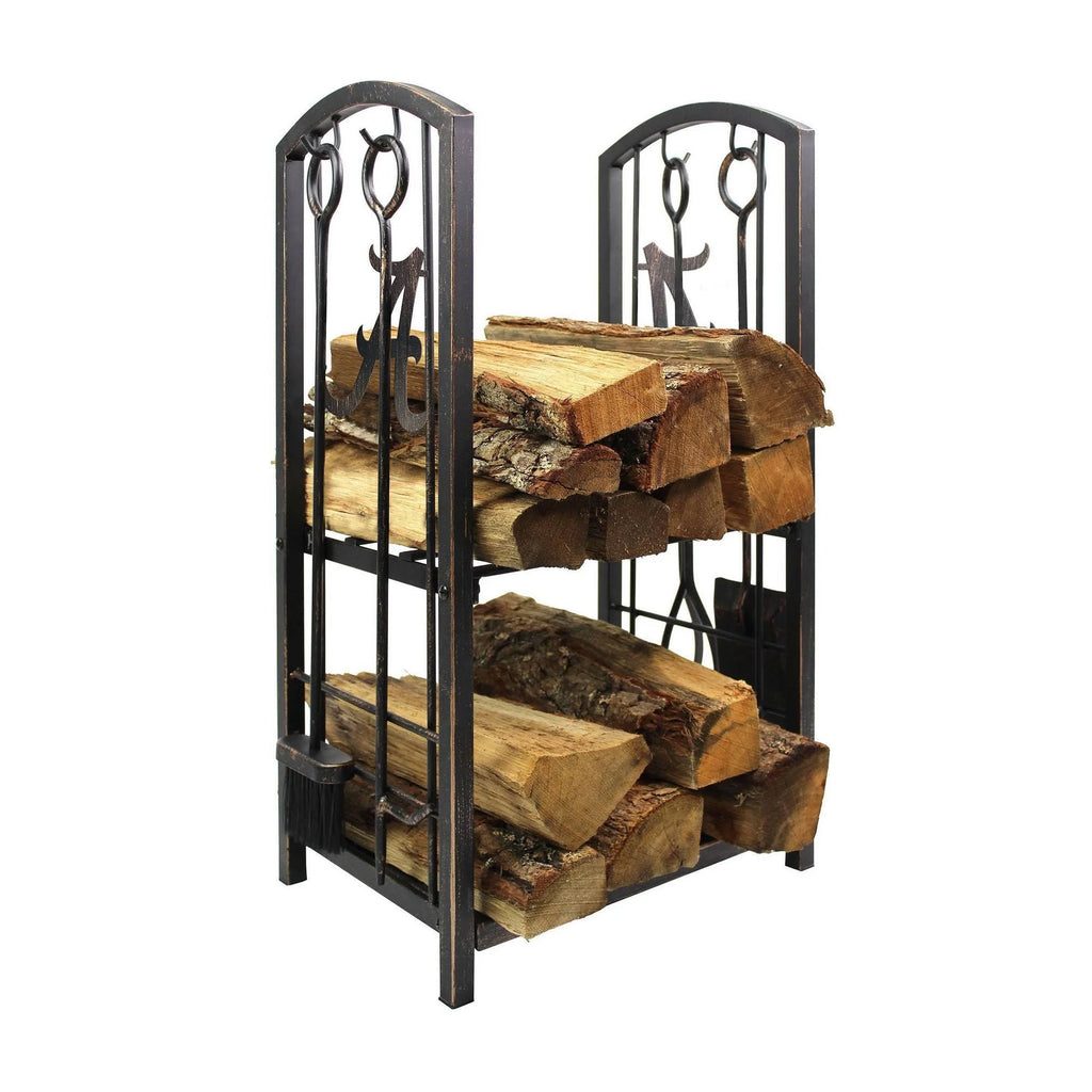 Fireplace Wood Holder & Tool Set K48534