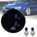 2Inch 52mm Dual Digital Air Suspension Pressure Gauge with 2PCS 5 Meters Electronic Sensors (Red) Pack of 2 O934260