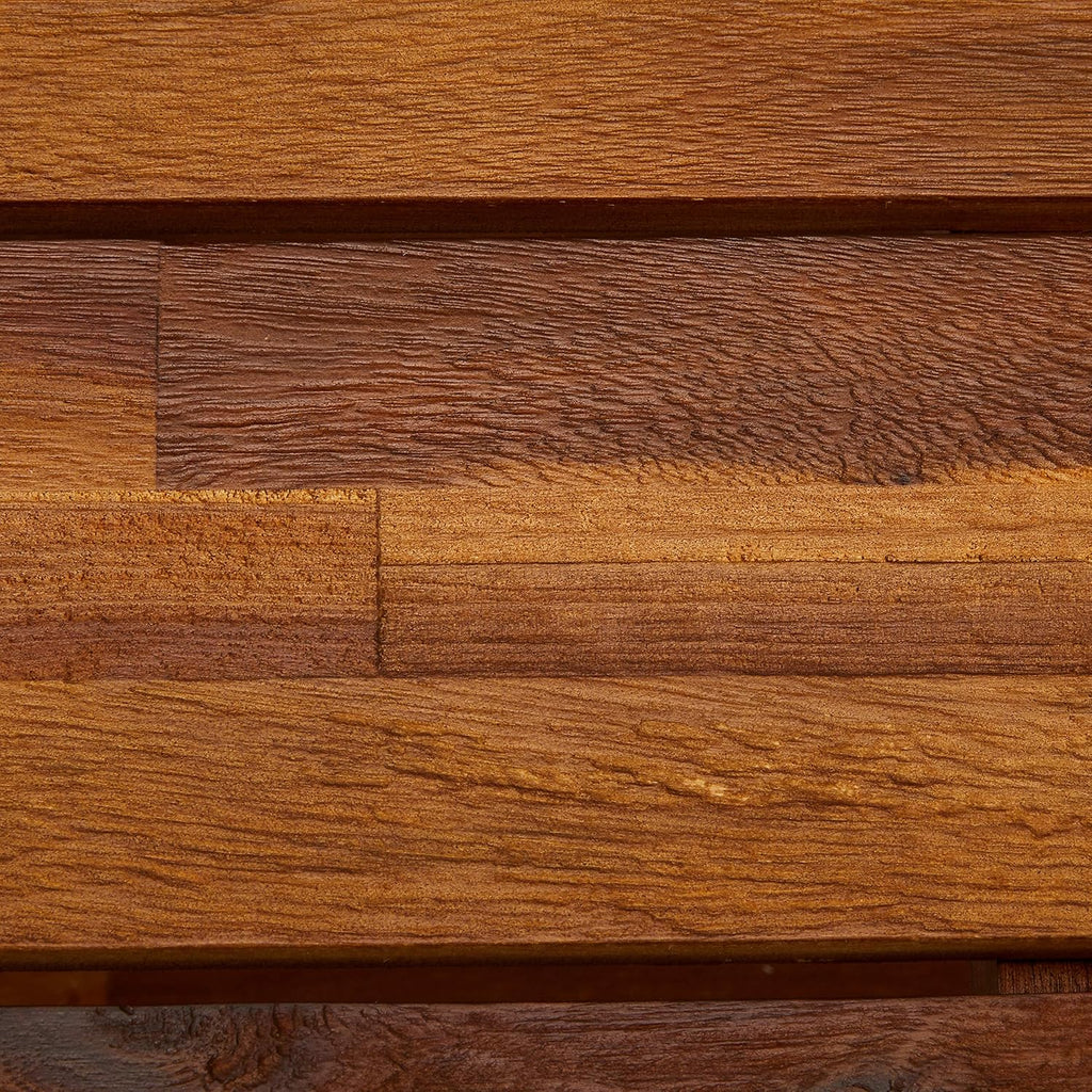 Teak Finish Acacia Wood Bench with Shelf G852