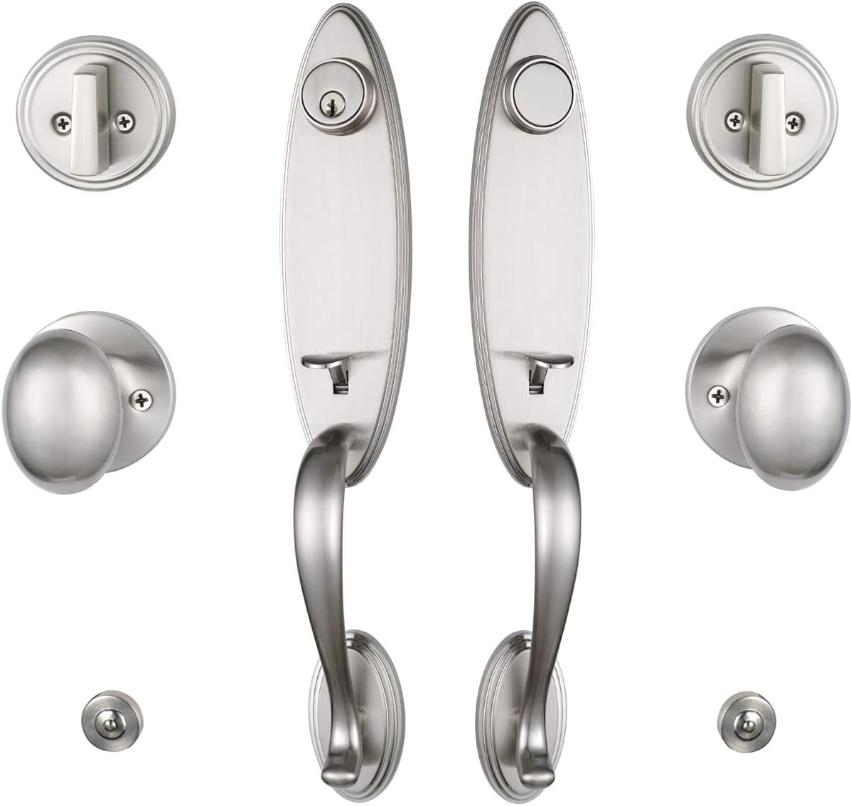 Double Door Handle Set Lock with Keyed Entry Handle and Dummy Handleset C8795