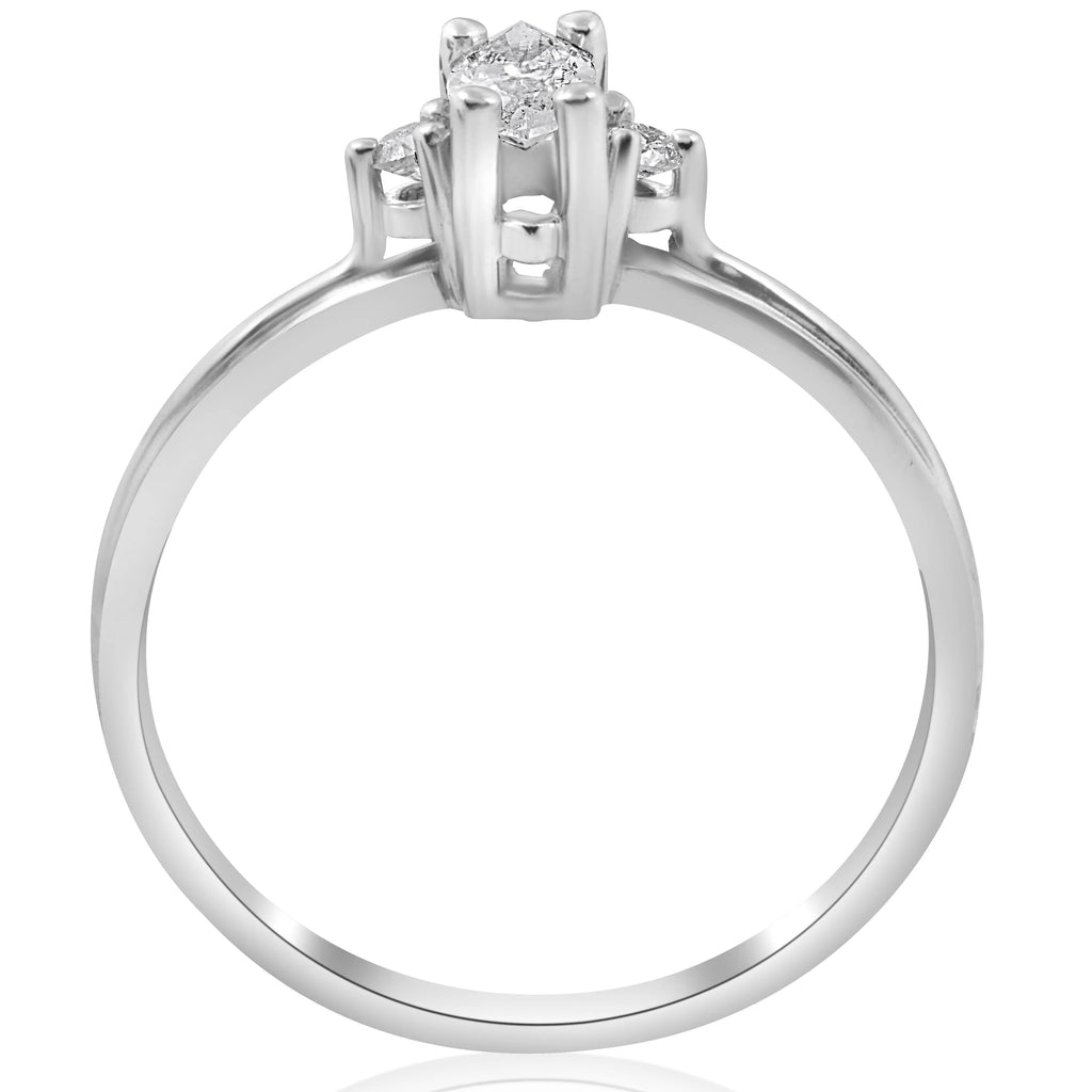 1/3 Marquise Diamond Engagement Ring 10k White Gold D496154