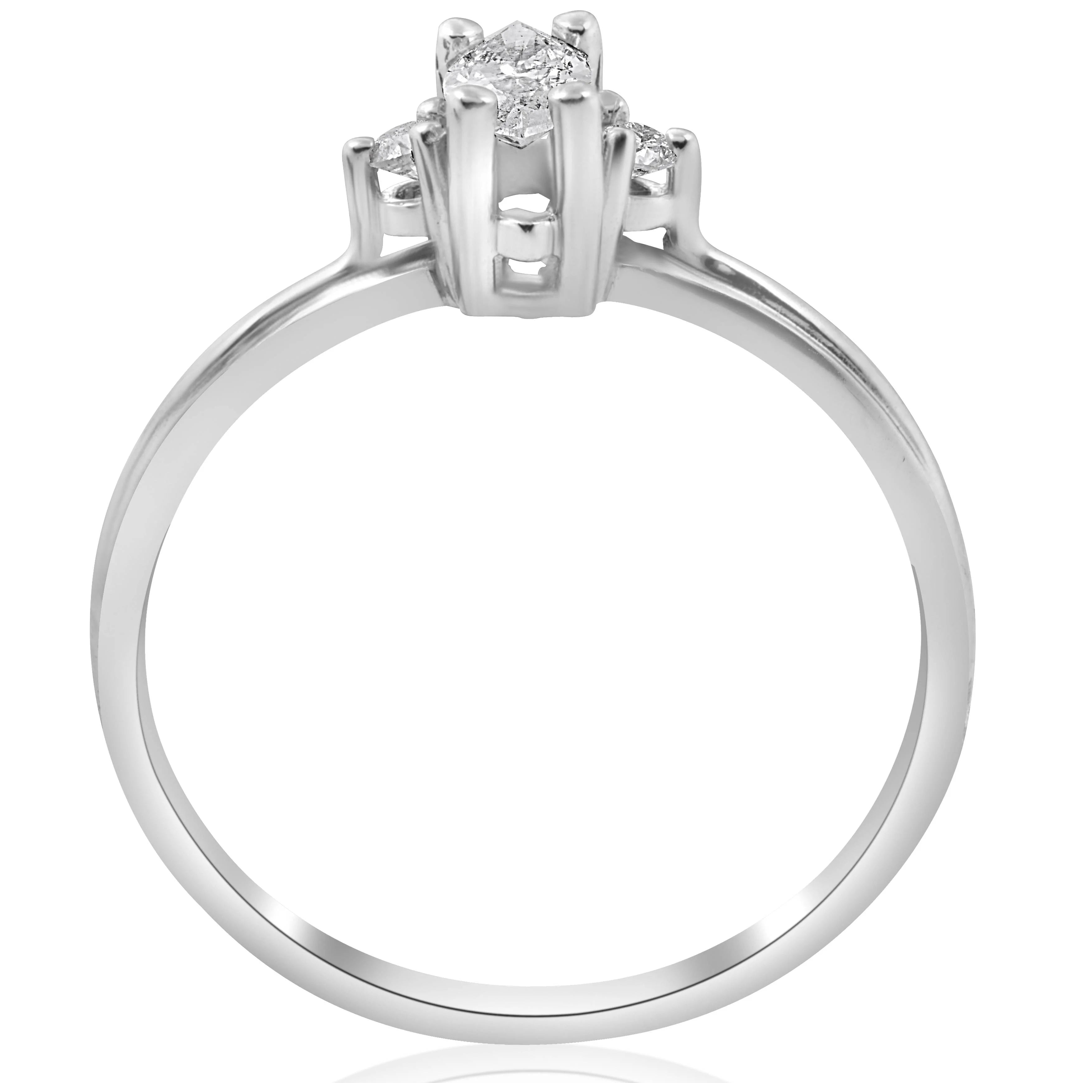 1/3 Marquise Diamond Engagement Ring 10k White Gold D496154