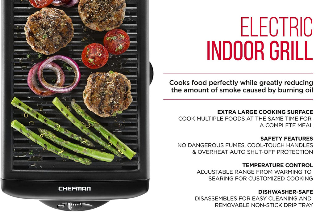 Black Electric Smokeless Indoor Grill with Non-Stick Cooking Surface X937