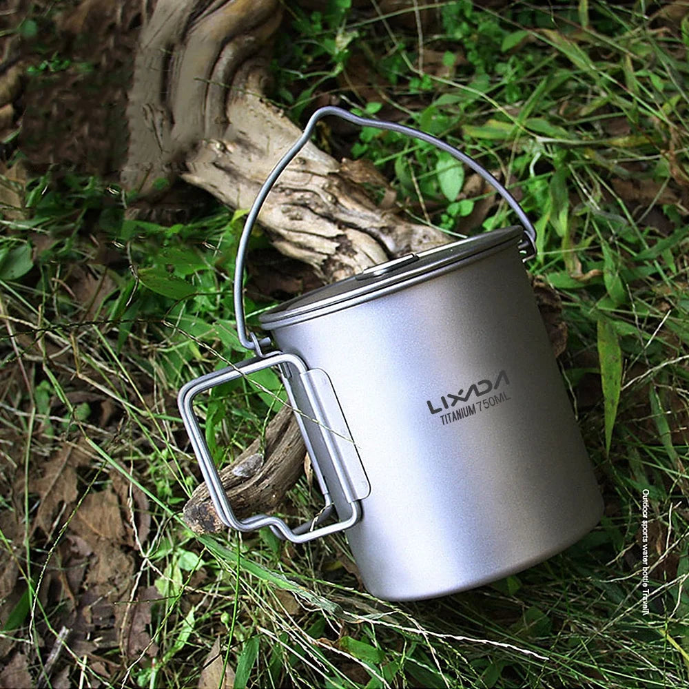 Titanium Cup with Lid and Handle 750ml/900ml/1100ml Z58093