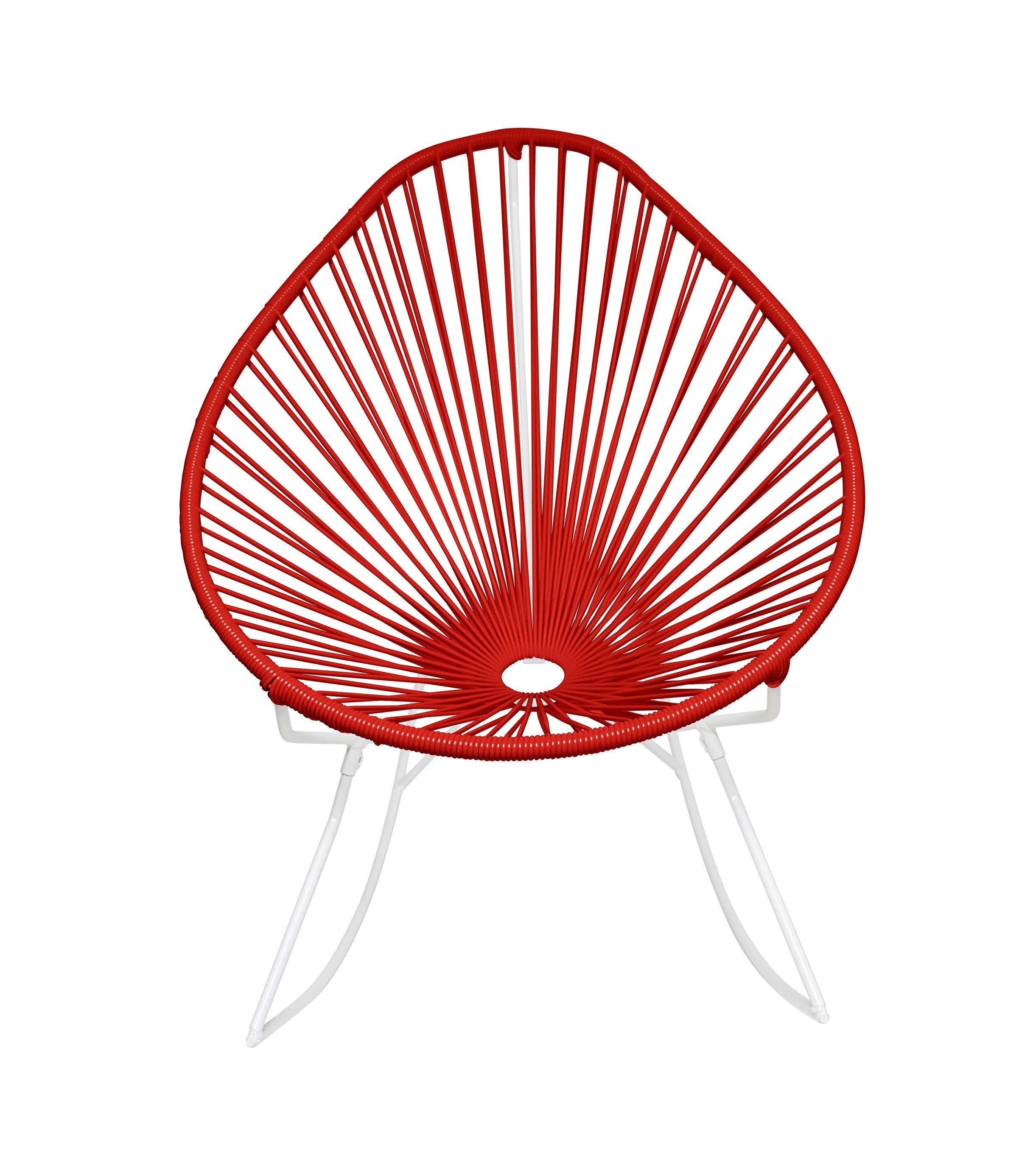 White/Red Rocker Chair I87286