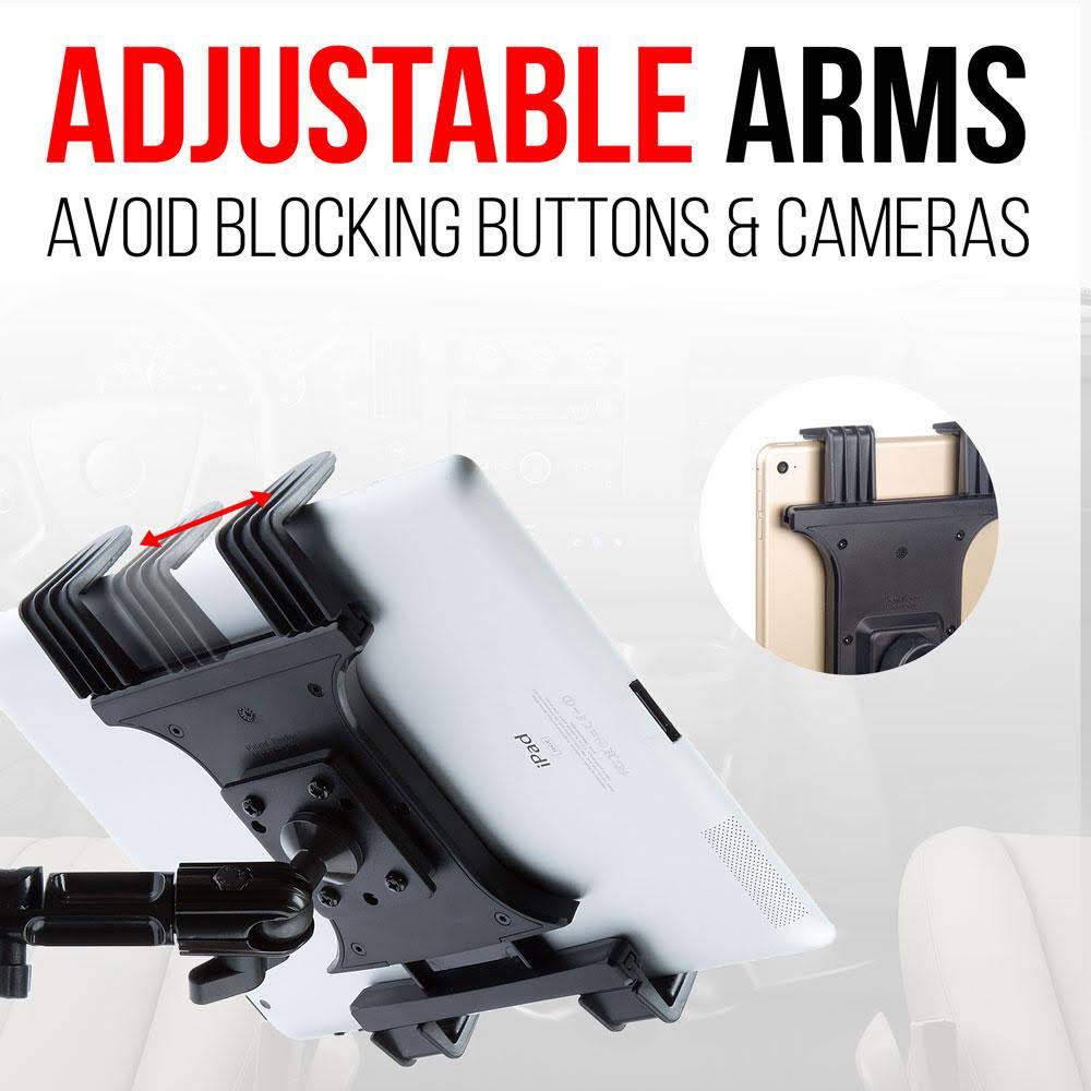 Aluminum 3-Way Adjustable Arm Tablet Cup Holder Mount C2115