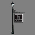 Black Real Estate Sign System with Solar Lamp and Fluted Base C96389